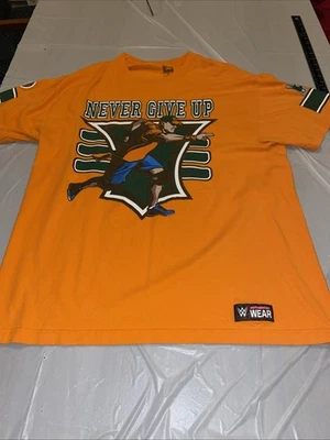Camiseta WWE John Cena Para Hombres Naranja Lucha Profesional Nunca Te Renuncies Talla XL T2 Foto 1 de 4