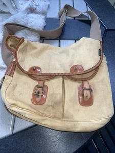 Vtg Trashed Grunge Liddesdale /BARBOUR - COTTON CANVAS TARRAS Messenger Bag - Picture 1 of 7