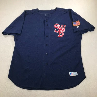 Scranton Wilkes-Barre Red Barons Jersey Mens 54 Blue Russell VTG Player Signed - Image 1 of 4