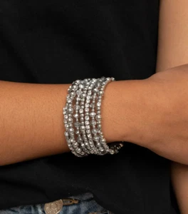 Limited edition NEW ICE KNOWING YOU COIL silver BRACELET Paparazzi Jewelry - Picture 1 of 2
