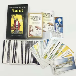 Libro de barajas de tarot Arthur Edward Waite 78 cartas universales + guía de llaves ilustradas - Imagen 1 de 12