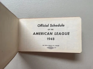 The Fred J. Ringley Co. Chicago Complimentary 1948 American League Schedule NrMt - Picture 1 of 4