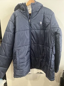 US POLO ASSN MENS PUFFER COAT SIZE Mens 2XL Navy Heavy - Picture 1 of 5