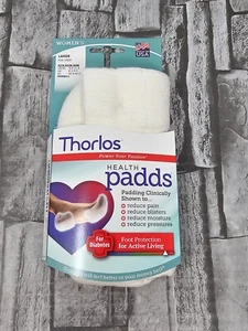 Thorlos Padds Women's Mini Crew Socks for Diabetes Size LARGE White - Picture 1 of 3