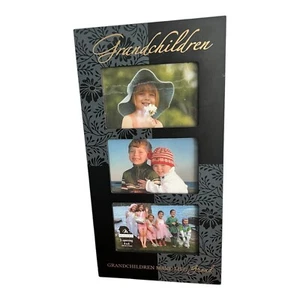 Malden Grandkids Cornice portafoto in legno da appendere con vetro porta foto 3-4x6 nero - Foto 1 di 7