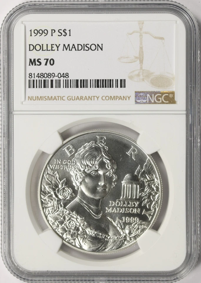 1999-P Dolley Madison  Silver Dollar $1 NGC MS70 - Image 1 of 4