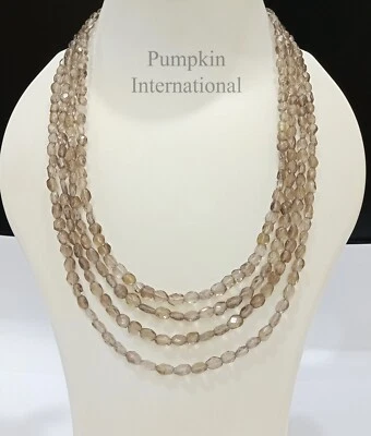Smoky Quartz Faceted Oval Beads 4-Strand Necklace - Image 1 of 4