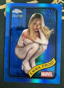 2025 Topps Chrome Marvel Comics Emma Frost #147 Blue Refractor /299 - Picture 1 of 2