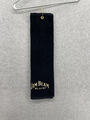 Toalla de mano Jim Beam negra logotipo dorado bordado algodón Foto 1 de 4