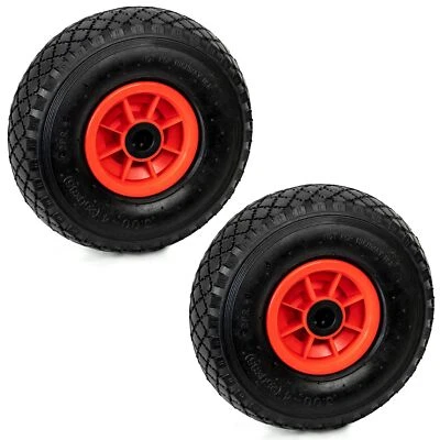 Grafner 2x Bollerwagenrad Sackkarrenrad 3.00-4 PU Rad pannensicher Ø260 mm