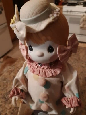 Precious Moments Porcelain Bisque Doll 100463, "Candy" The Clown 1985  - Image 1 of 4