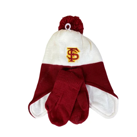 FSU Seminoles Winter Beanie Hat Gloves Kids Florida State University Knit OSFA Cover