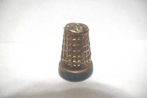 THIMBLE VINTAGE ALPACA SILVER MEXICO HAMMERED DESIGN ALL AROUNG & A TURQUOISE BA - Picture 1 of 5