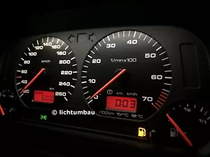 VW Golf 3 VR6 Tacho mit Tankwarnleuchte NUR HIER Blau Rot Weiß LED Vento - Bild 1 von 11