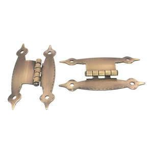 Pair Amerock Colonial Antique Brass 3/8" Offset "H" Hinges 486ABS - Picture 1 of 2