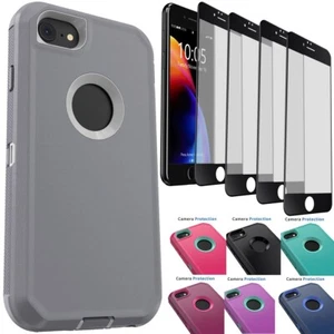 For iPhone 8/8 Plus Shockproof Hybrid Case Protective Cover / Screen Protector - Picture 1 of 55