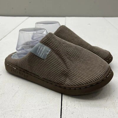 Zapatillas de casa de pana marrón sin cordones punta cerrada para hombre talla US 12 Foto 1 de 4