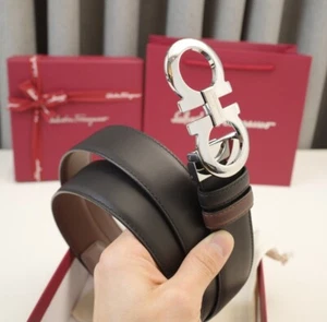 Cintura  SALVATORE FERRAGAMO  110cm Reversibile Nero/Marrone *ULTIMI SALDI 2025 - Foto 1 di 19