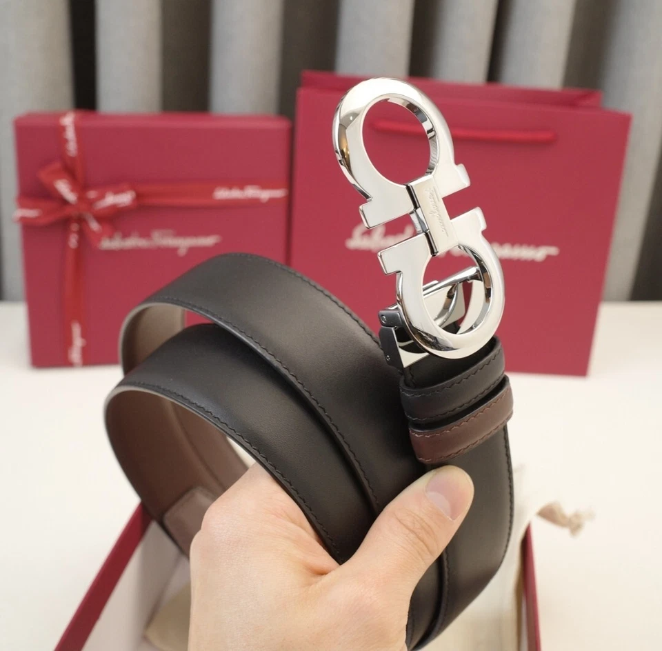 Cintura  SALVATORE FERRAGAMO  120cm Reversibile Nero/Marrone *SALDI BLACK FRIDAY - Immagine 1 di 4