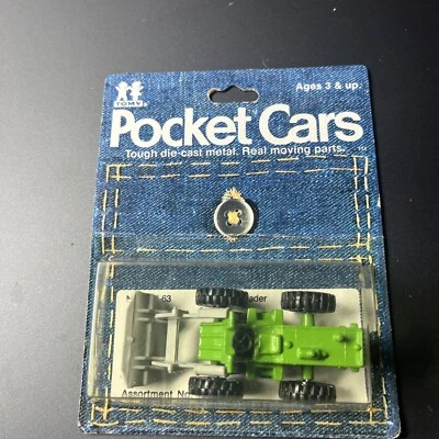 TOMY TOMICA 63 206-63 WHEEL FRONT LOADER GREEN GRAY SHOVEL Pocket Cars - Image 1 of 4