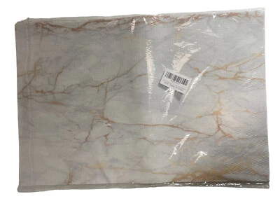 Cream Gold White Marble Swirl Placemats Set of 4 Classic Elegant New In /Outdoor - Image 1 of 4