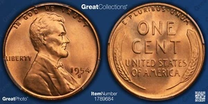 1954 S Lincoln Wheat Cent PCGS MS67RD Gem Red Coin 1C - Picture 1 of 3