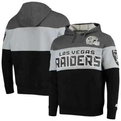 Sudadera para hombre Las Vegas Raiders mediana gris jaspeado plateado pulóver con capucha Foto 1 de 4