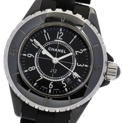 Orologio da donna CHANEL J12 H0681 ceramica nera data quadrante nero quarzo_892541