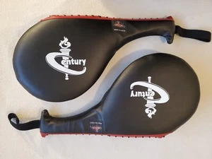 (2) Vintage RARE Century Double Clapper Kick Paddles Martial Arts -Black/Red NEW - Picture 1 of 6