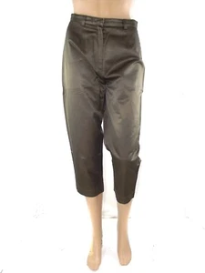 Pantalone Da Donna Capri Trussardi 42 W28 Eu38 M Medium Verde Raso Made Italy - Imagen 1 de 13