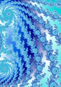 Mandelbrot Set Image Fractal Infinity Blue Teal White Wave Waves Poster Print - Picture 1 of 1