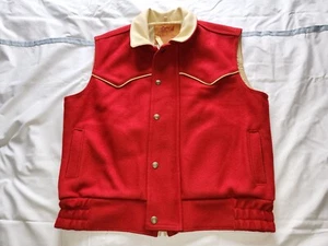 SCHAEFER OUTFITTERS COWBOY RED VEST WOOL/NYLON STYLE 715 SZ SMALL IS USED - Picture 1 of 13
