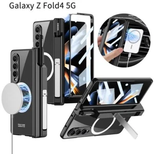 360 Magsafe-Case For Samsung Galaxy Z Fold4 Magnetic Tempered Glass Holder Cover - Picture 1 of 17
