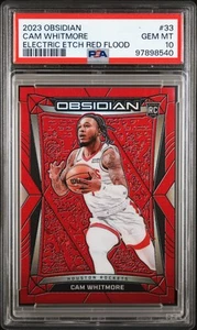 Cam Whitmore 2023 Panini Obsidian Red Flood RC #33 SSP PSA 10 Pop 3 Rookie Card - Bild 1 von 2