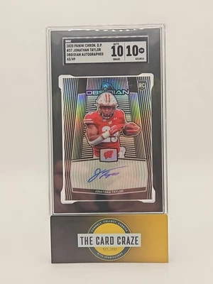 2020 Panini Obsidian Jonathan Taylor rookie auto RC /49 Colts Autograph SGC 10 - Image 1 of 2