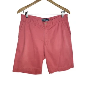 Polo Ralph Lauren 'Prospect' Men's Flat Front Cotton Chino Shorts Salmon Sz 32 - Picture 1 of 8