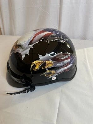 Medio casco de motocicleta Cartman HY-808-2 negro brillante águila talla XL 61-62 cm DOT Foto 1 de 4