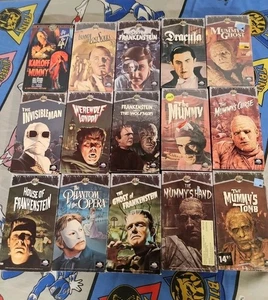 Universal Monsters classic horror VHS lot Creature Mummy Dracula Tomb Curse Hand - Picture 1 of 9