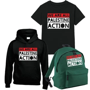 We Are All Palestine Action Kids Tshirt GAZA Protest Solidarity Hoody Backpack - Picture 1 of 11