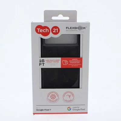 Tech21 Flex Shock Case for Google Pixel 7 Black with Extra buttons - Image 1 of 4
