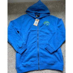 NWT NEW Quiksilver Boys Blue Logo Hoodie Sweatshirt Sz XL 14/16 - Picture 1 of 5