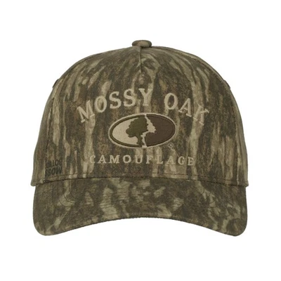 男式 Mossy Oak New Bottomland 迷彩 6 面板结构化预弯曲可调节帽 — 第 1/4 张图片