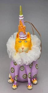 Patience Brewster "Krinkles" Pepe Lavendel gepunktet Katze Ornament - Bild 1 von 8