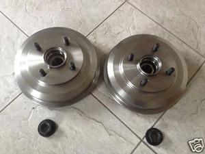 MAZDA 2  02-07 TWO REAR BRAKE DRUMS WITH FITTED BEARINGS & TWO LOCK NUTS RH & LH - Picture 1 of 1