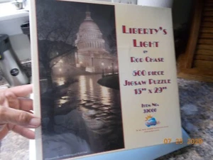 New Sealed 500 Piece Jigsaw Puzzle Liberty's Light by Rod Chase 15" x 29" - Picture 1 of 3