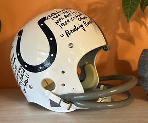 LENNY MOORE SIGNED BALTIMORE COLTS TK HELMET JSA COA 16 INSCRIPTIONS GAME BUILD - Picture 1 of 8