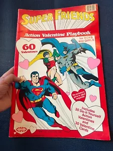 DC Comics 1980 Super Friends Action Valentine Playbook 60 DIY Valentines For... - Picture 1 of 14