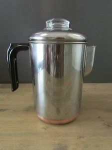 Caffettiera vintage pre 1968 Revere Ware percolatore fondo rame 6 tazze #2363973 - Foto 1 di 13
