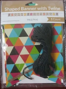 New CREATIVE CONVERTING Paper Products BIRTHDAY KRAFT Shaped BANNER With Twine - Picture 1 of 3