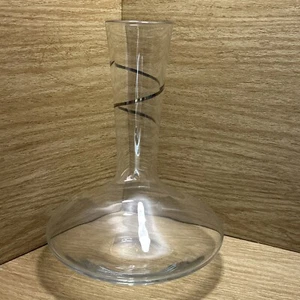 VTG Wide Silver Swirl Tarnow Poland Wine Decanter Glass Genie Bottle Bar Ware - Picture 1 of 10